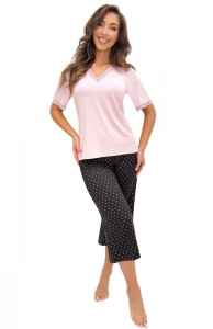 Piżama damska Donna Pati 3/4 różowa 