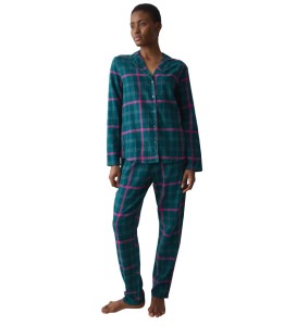 Piżama damska flanelowa Triumph Boyfriend PW 01 X zielona 
