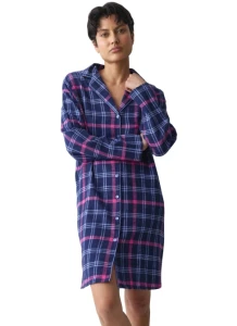 Koszula nocna Triumph Boyfriend NDW 01 X Checks flanela fiolet