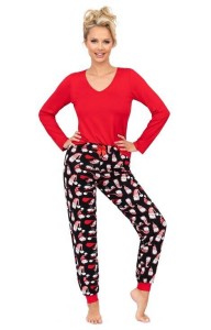 Piżama damska Donna Santi long czerwona