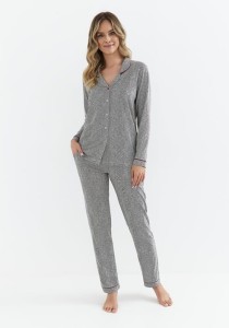 Piżama damska Cana Py 410 grafit duże rozmiary