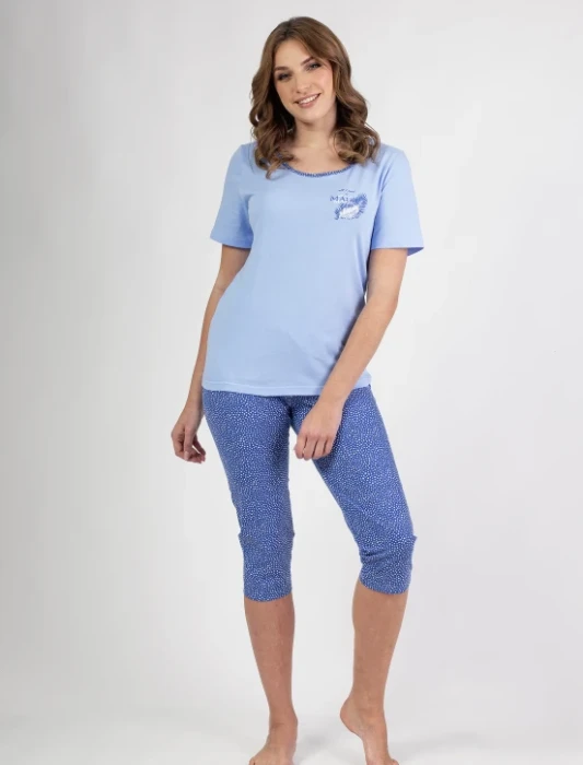 pizama damska regina 687 niebieski.webp
