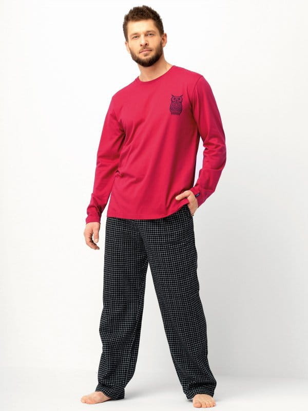 pizama meska key mns 471 bordo flanelowe spodnie.jpg