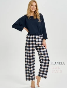 pizama taro astrid granatowa flanela.webp
