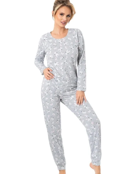 pizama damska donna bunny long szara.webp