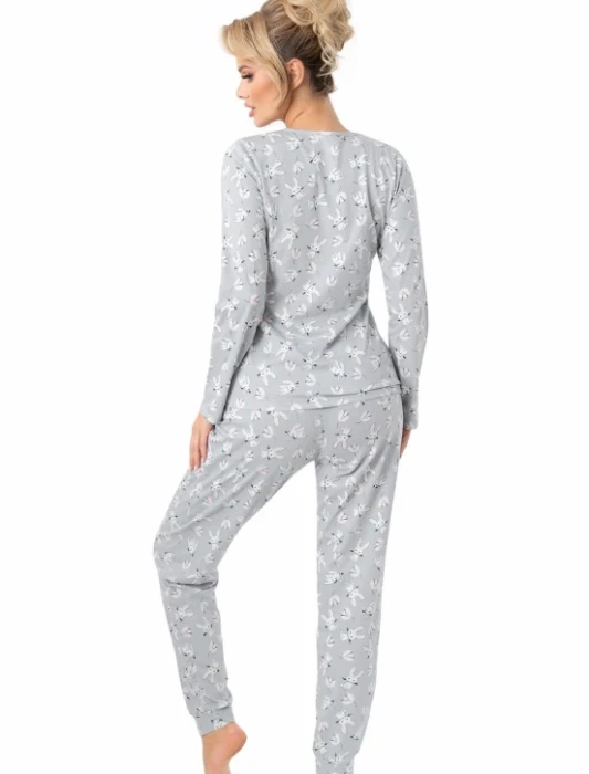 pizama damska bunny long kroliczki.webp