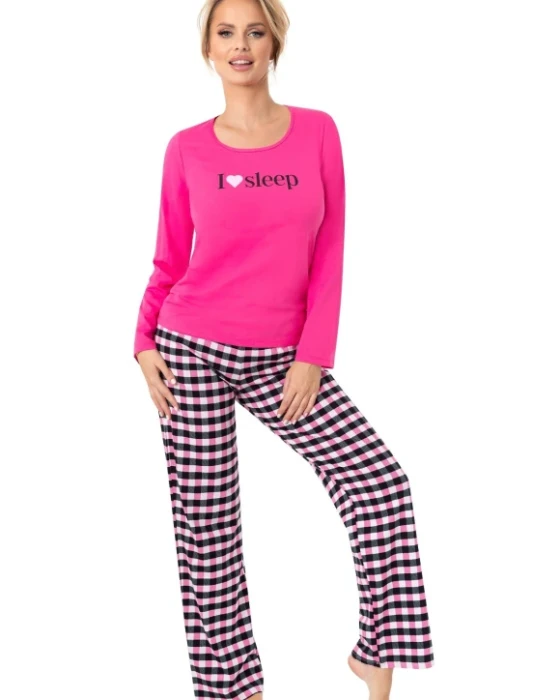 pizama damska donna sleep long fuksja.webp