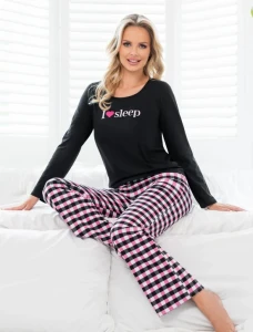 pizama damska donna sleep czarna.webp