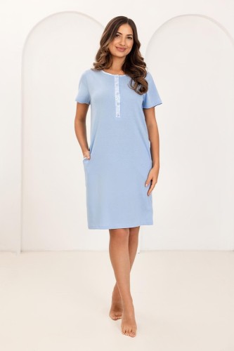 Koszula nocna damska Regina 177 niebieska duże rozmiary