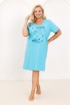 Koszula nocna damska Regina 178 turkusowa duże rozmiary