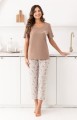 Piżama damska Regina 729 brąz  duże rozmiary