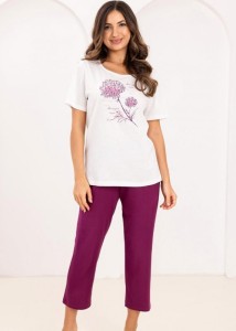 Piżama damska Regina 734 ecru duże rozmiary