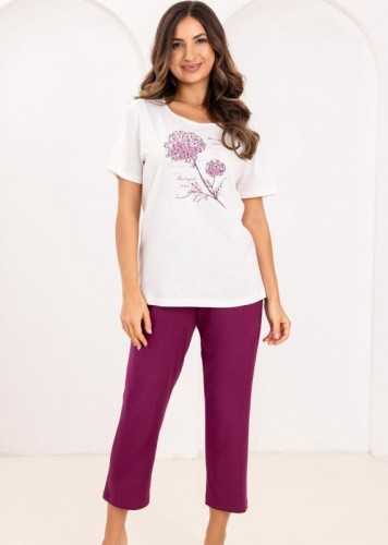 Piżama damska Regina 734 ecru duże rozmiary