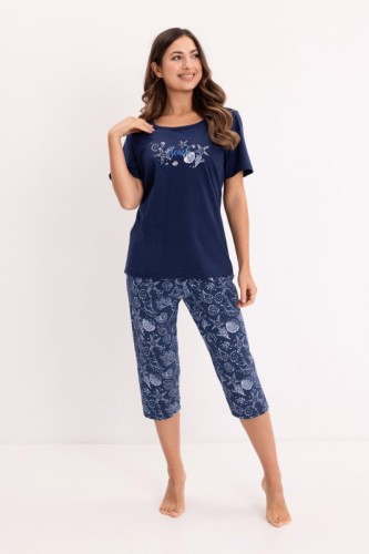 Piżama damska Regina 737 granatowa duże rozmiary