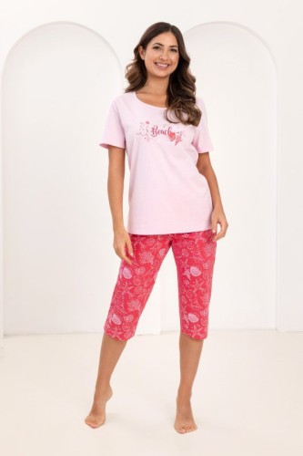 Piżama damska Regina 737 różowa duże rozmiary