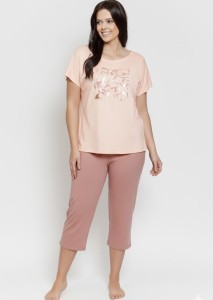 Piżama damska Taro 3570/71 Valentina morelowy  duże rozmiary