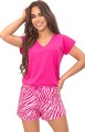Piżama damska Donna Zebra short fuksja