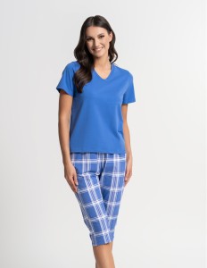 Piżama damska Moraj PDD3600-005 niebieska krótka
