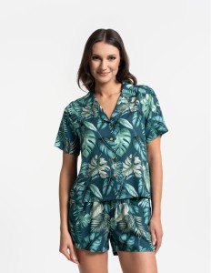 Piżama damska Moraj PDD5100-013 zielona rozpinana