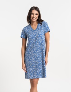 Koszula damska Moraj PDK2700-009 niebieska kwiaty