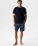 Piżama męska Atlantic NMP401 granatowa rozpinana