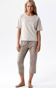 Piżama damska Atlantic NLP-509 beżowa